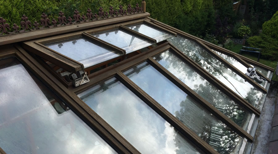 Repaired glazed conservatory roof in London